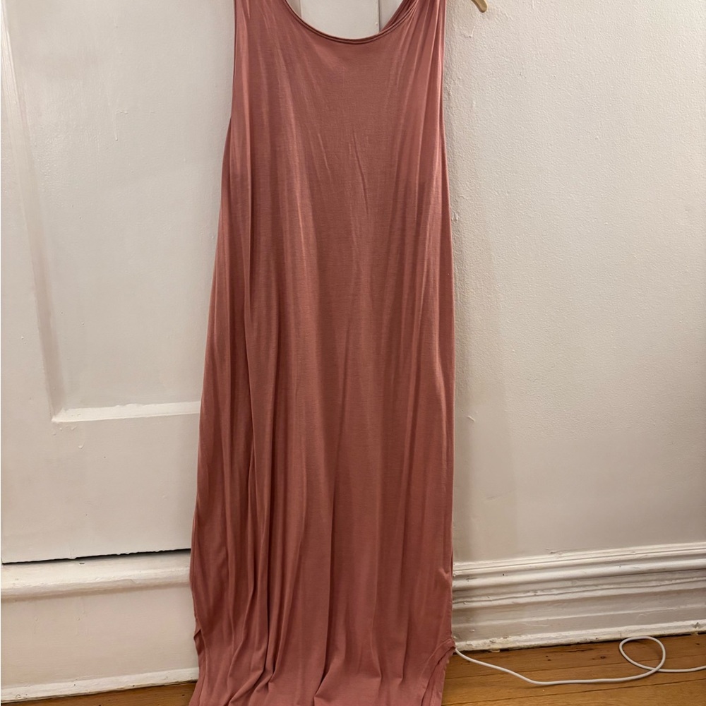 Casual Pink Sleeveless Maxi Sundress